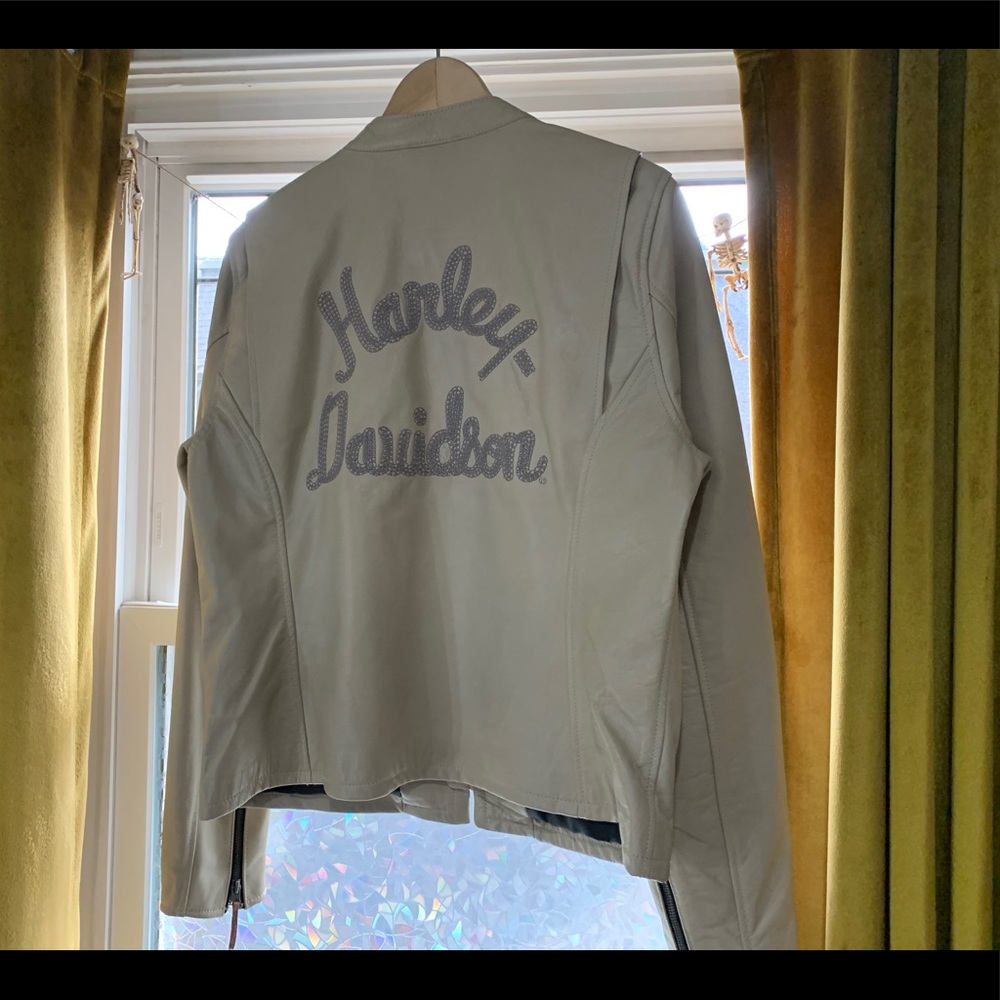 Cream Harley Davidson Jacket